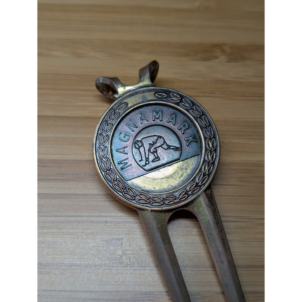 Vintage Magnamark Brass Golf Divot Tool #525 No Coin Marker